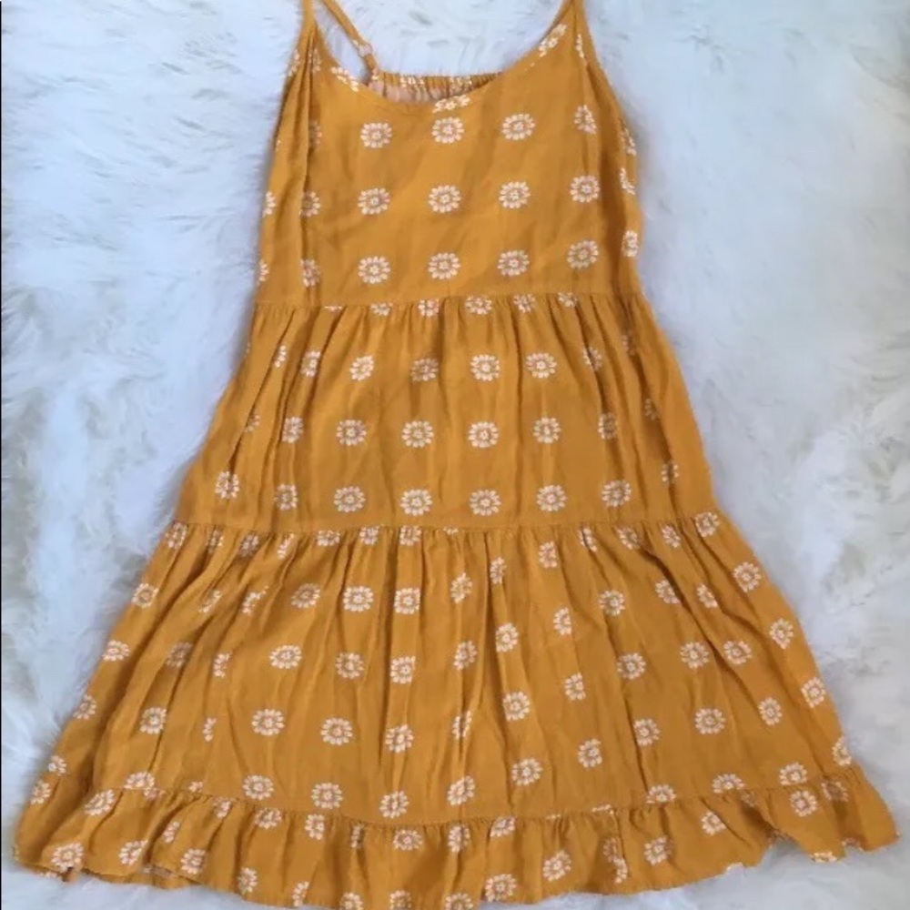 Mossimo Mustard Sunflower Dress Medium